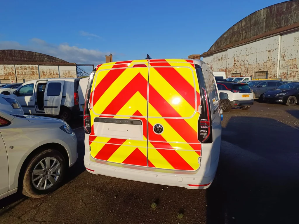 Reflective rear chevrons — van safety markings