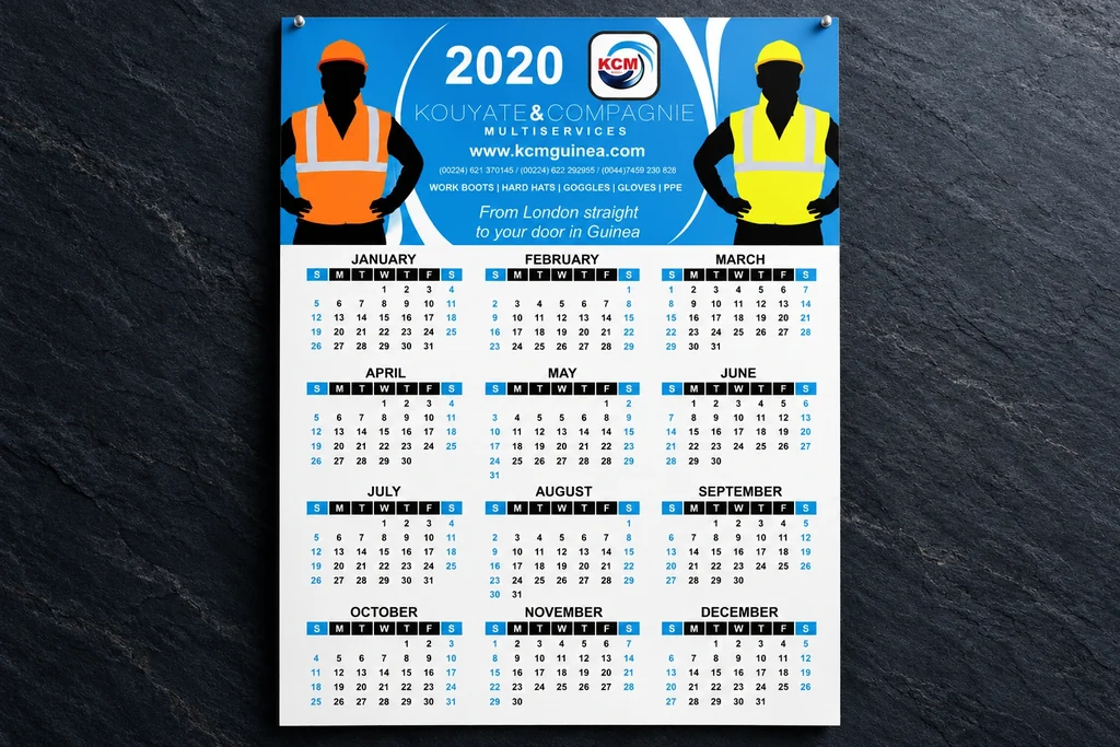 Wall planners illustrative printed product mock-up