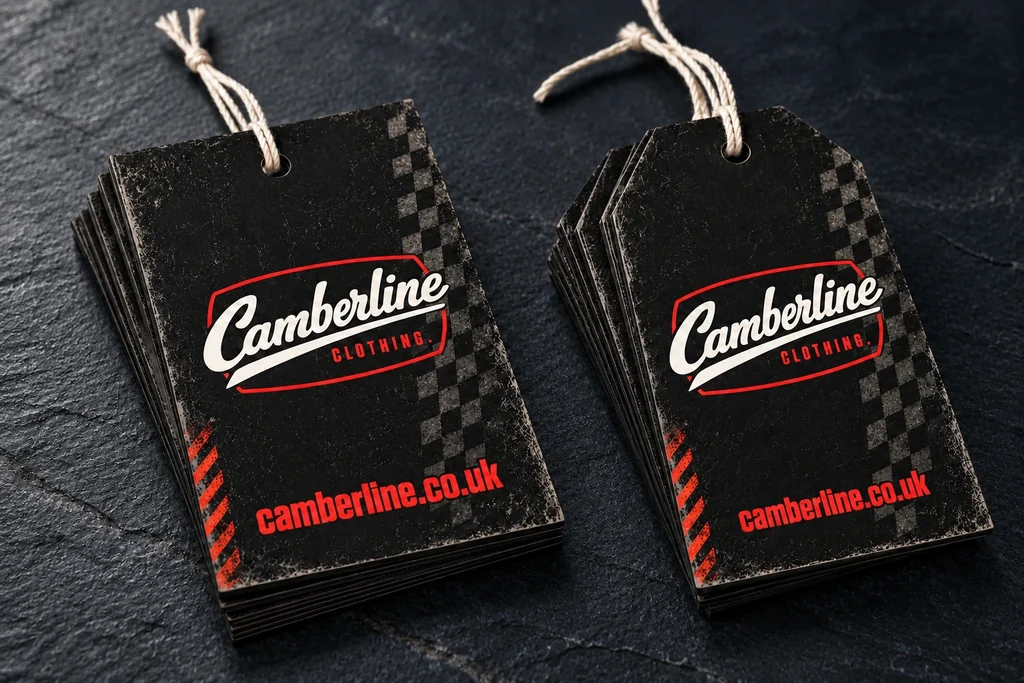 Swing & parcel tags illustrative printed product mock-up