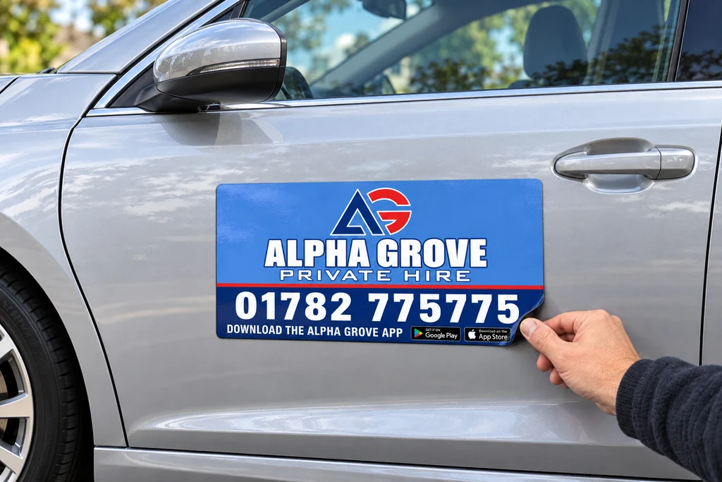 Removable magnetic sign illustrative mock-up