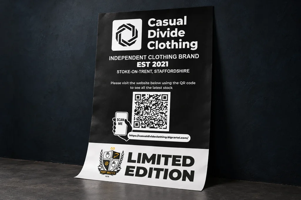 Large portrait Casual Divide Clothing paper poster