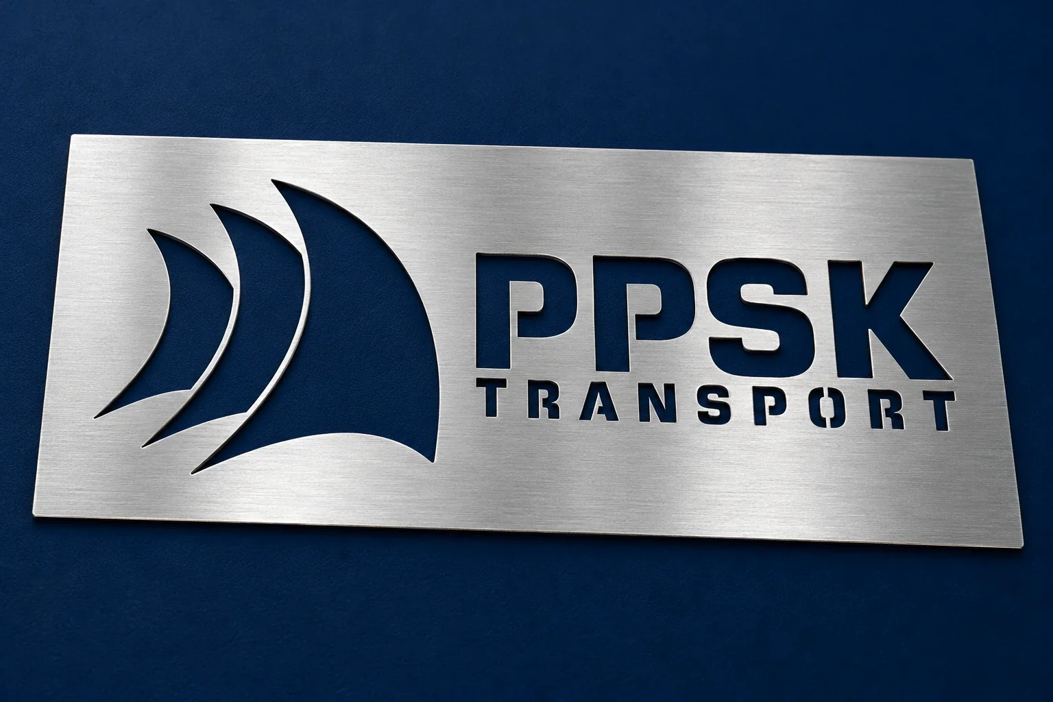 PPSK Transport artwork cut through a thin satin aluminium stencil