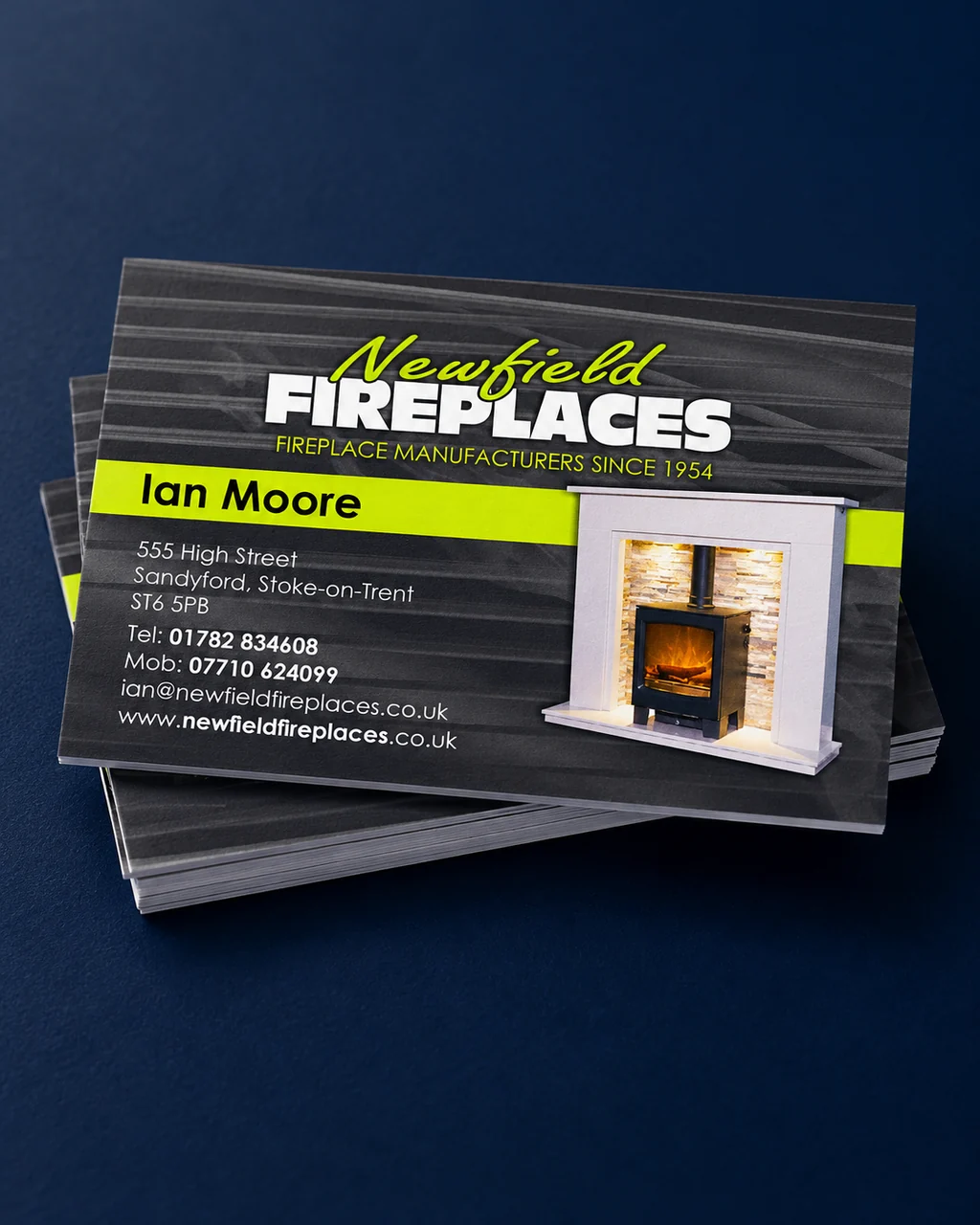 Newfield Fireplaces — business cards