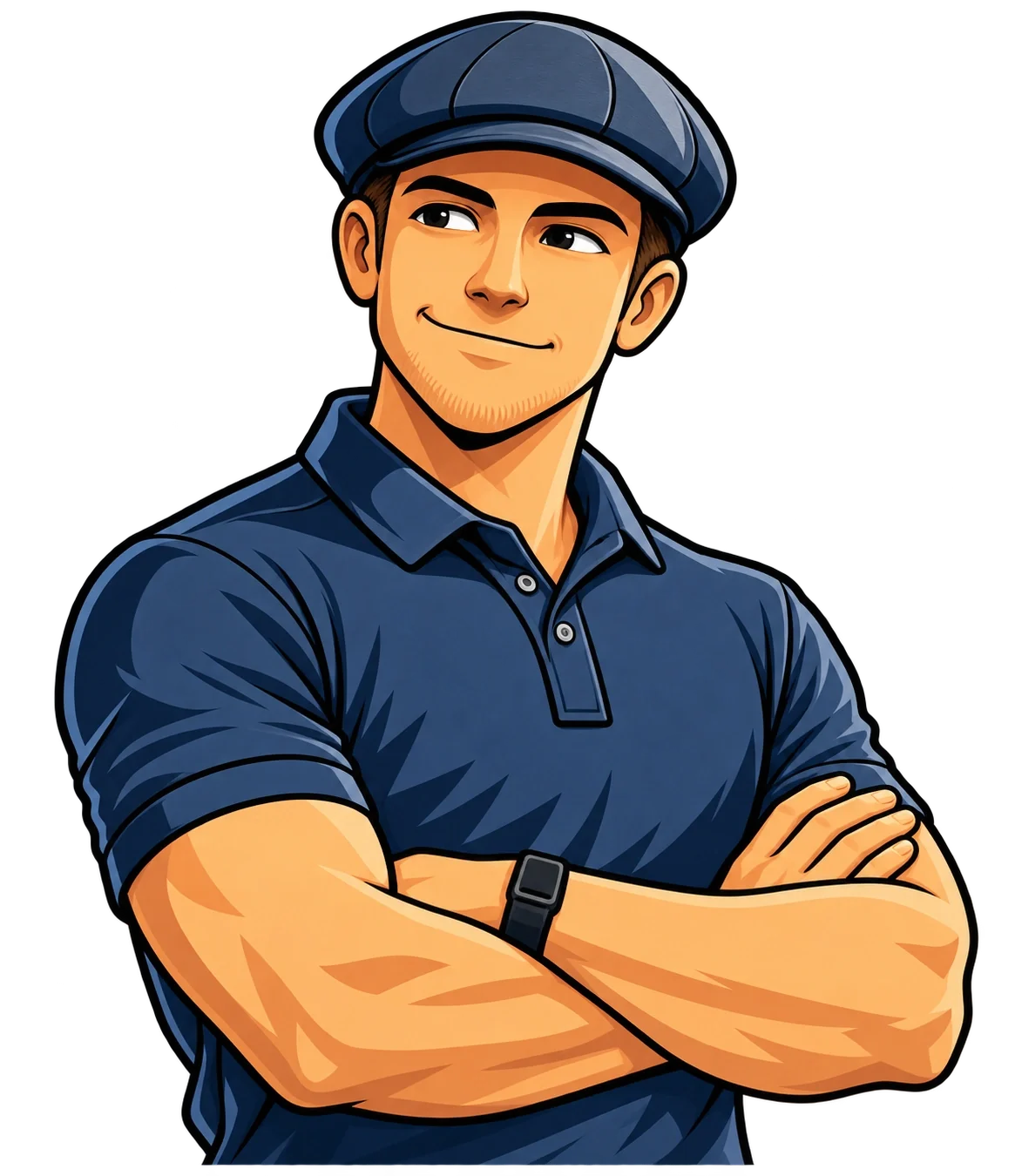 The Signmasta avatar with folded arms, looking towards the introduction
