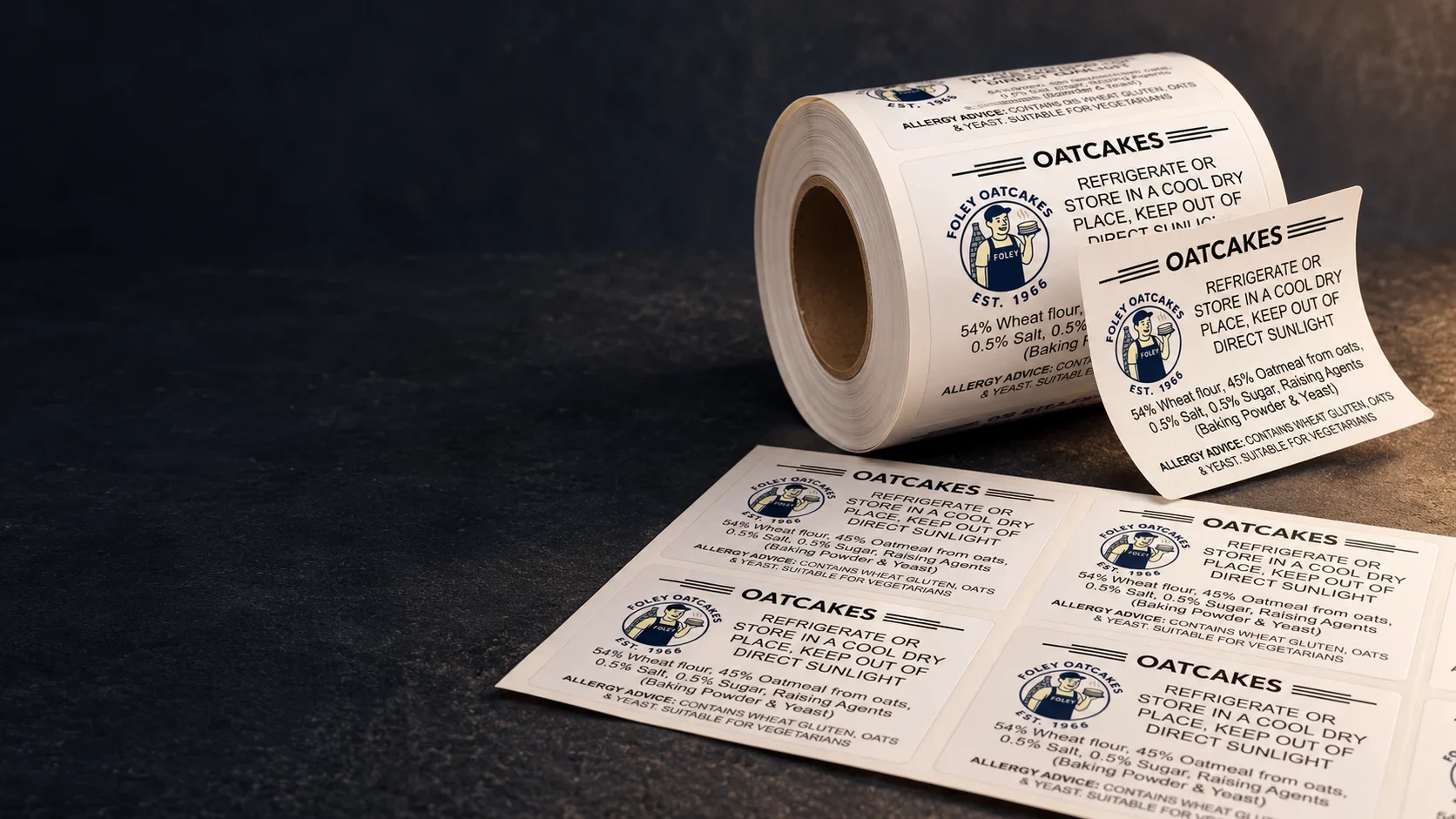 Stickers & labels finished print mock-up using original Signmasta artwork