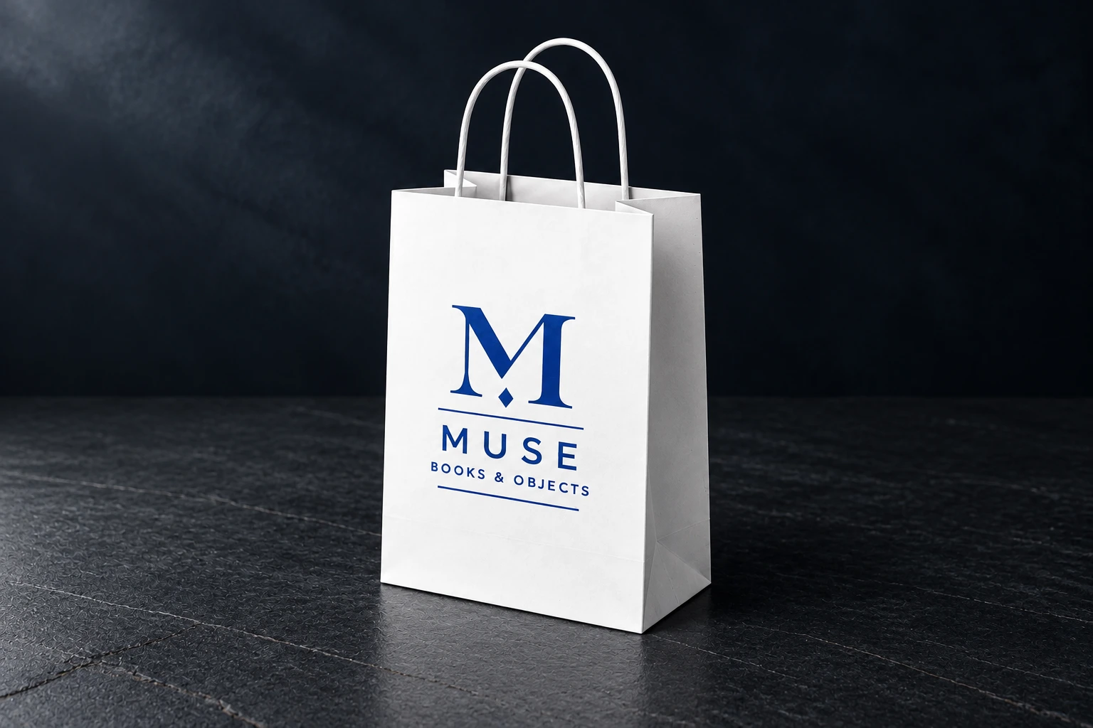 White kraft MUSE bag with twisted paper handles