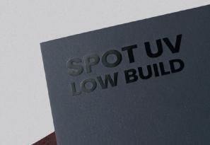 Low-build spot UV example
